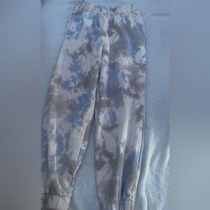 Blue and tan tie dye sweats, Hollister, XS